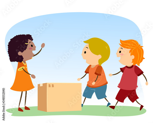 Stickman Kids Social Skills Help Illustration