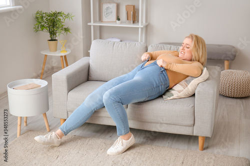 Troubled overweight woman i...