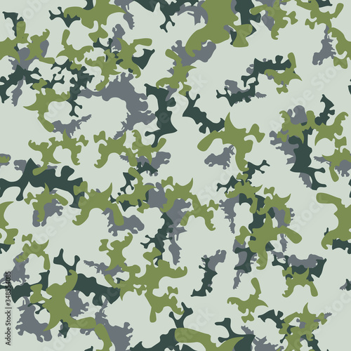 Forest camouflage of various shades of green, grey and blue colors