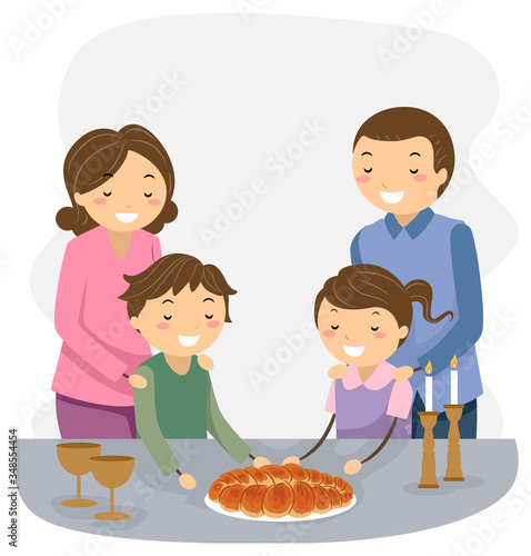 Stickman Family Shabbat Din...