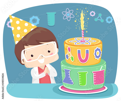 Kid Boy Birthday Cake Scien...