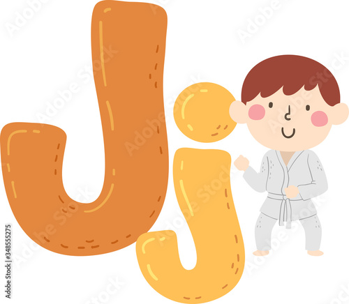 Kid Boy Judo Sport Alphabet...