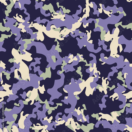 UFO camouflage of various shades of green  beige and violet colors