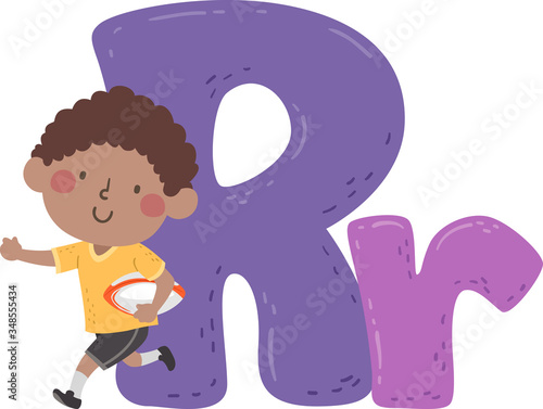 Kid Boy Rugby Sport Alphabe...