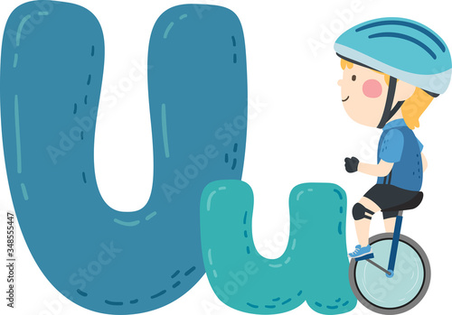 Kid Boy Unicycling Sport Al...