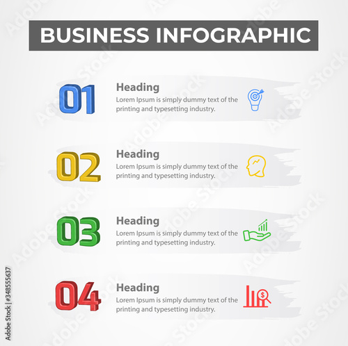 4 step modern design template for infographic