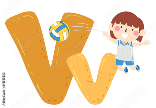 Kid Girl Volleyball Sport A...