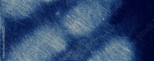Billede på lærred Noisy blue film frame with scratches, dust and grain
