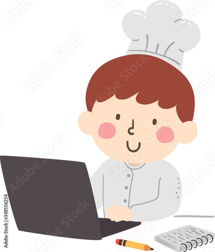 Kid Boy Chef Laptop Notes P...