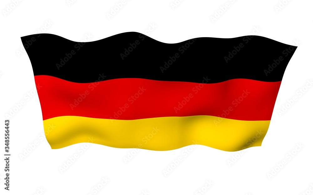 Flag of Germany. Wide format 3D illustration. State symbol of the Federal Republic of Germany. 3D rendering Flag of Germany. Wide format 3D illustration. State symbol of the Federal Republic of Germany. 3D rendering