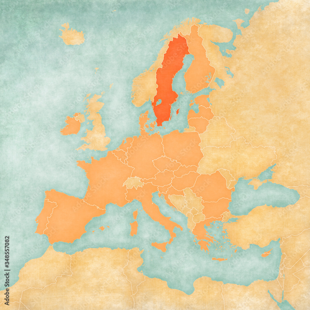 Map of European Union - Sweden