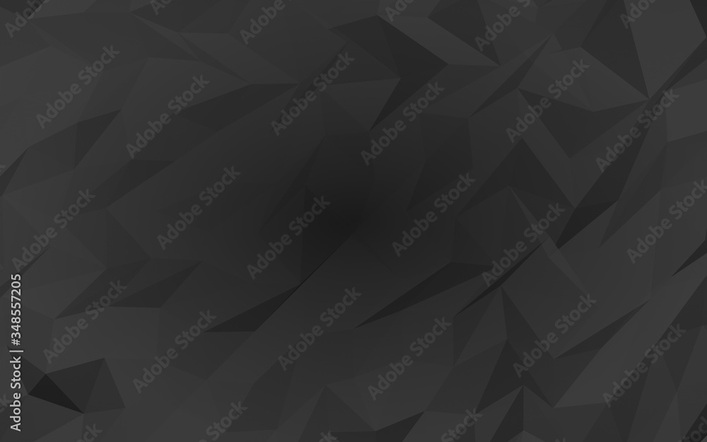 Black abstract background. Lowpoly backdrop. Gloomy crumpled paper. 3D illustration Black abstract background. Lowpoly backdrop. Gloomy crumpled paper. 3D illustration