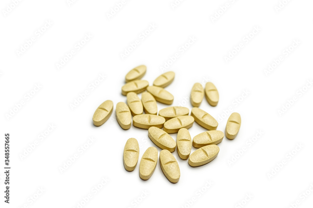 Vitamin C pill anti on white background. Vitamin C pill anti on white background.