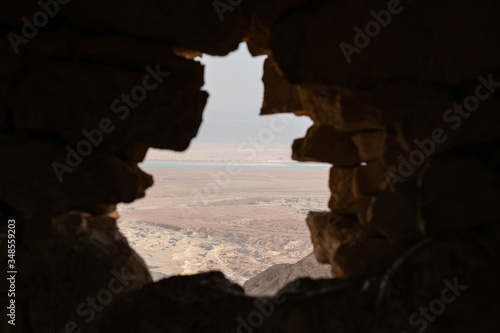 Ancient fortification Masada in the Southern District of Israel. National Park in the Dead Sea region of Israel. The fortress of Masada.