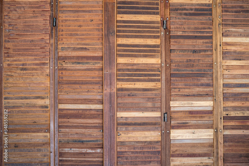 Vintage wooden wall for background. © tienuskin