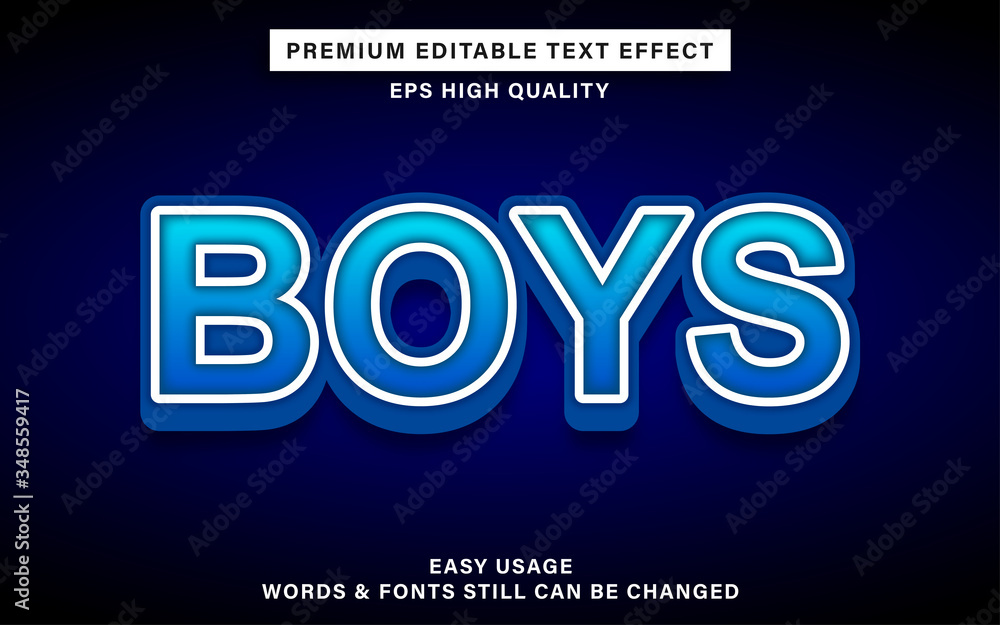 boys text effect