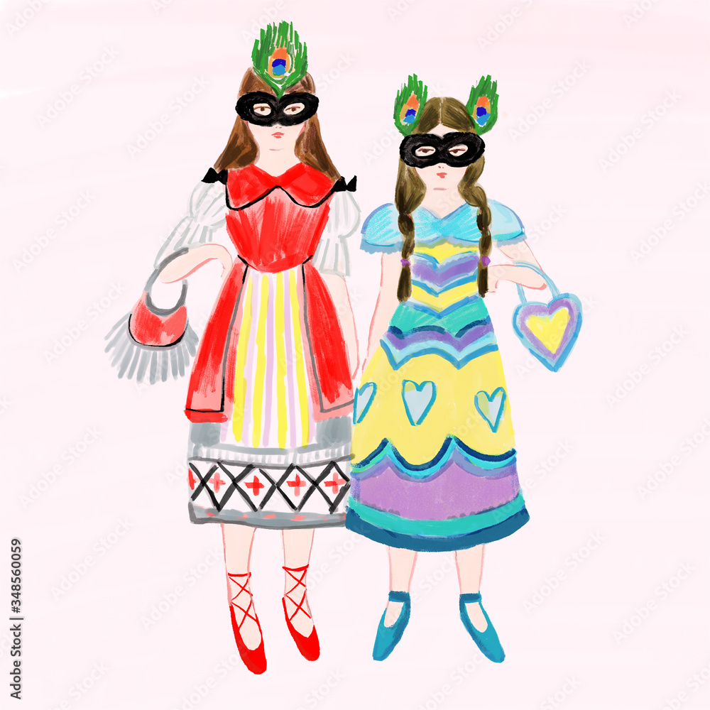 Illustration of girls Illustration of girls