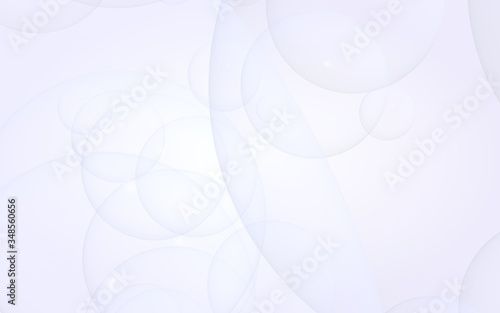 Abstract white background. Backdrop with light transparent bubbles. 3D illustration