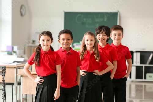 Cute little pupils in class...