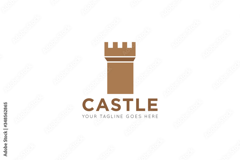 Castle logo and icon vector illustration design template
