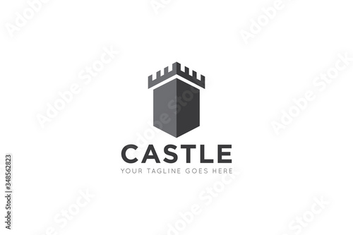 Castle logo and icon vector illustration design template