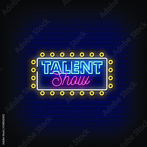 Talent Show Neon Signs Style Text vector