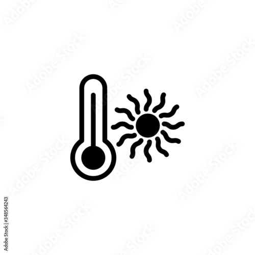 Heat vector icon in black solid flat design icon isolated on white background