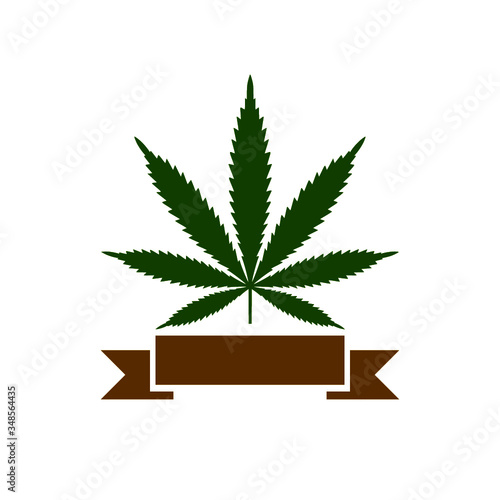 Cannabis leaf logo design isolated on white background. Marijuana leaf icon