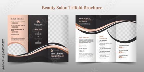 Creative Beauty Spa Women Salon Trifold Brochure Template Design photo