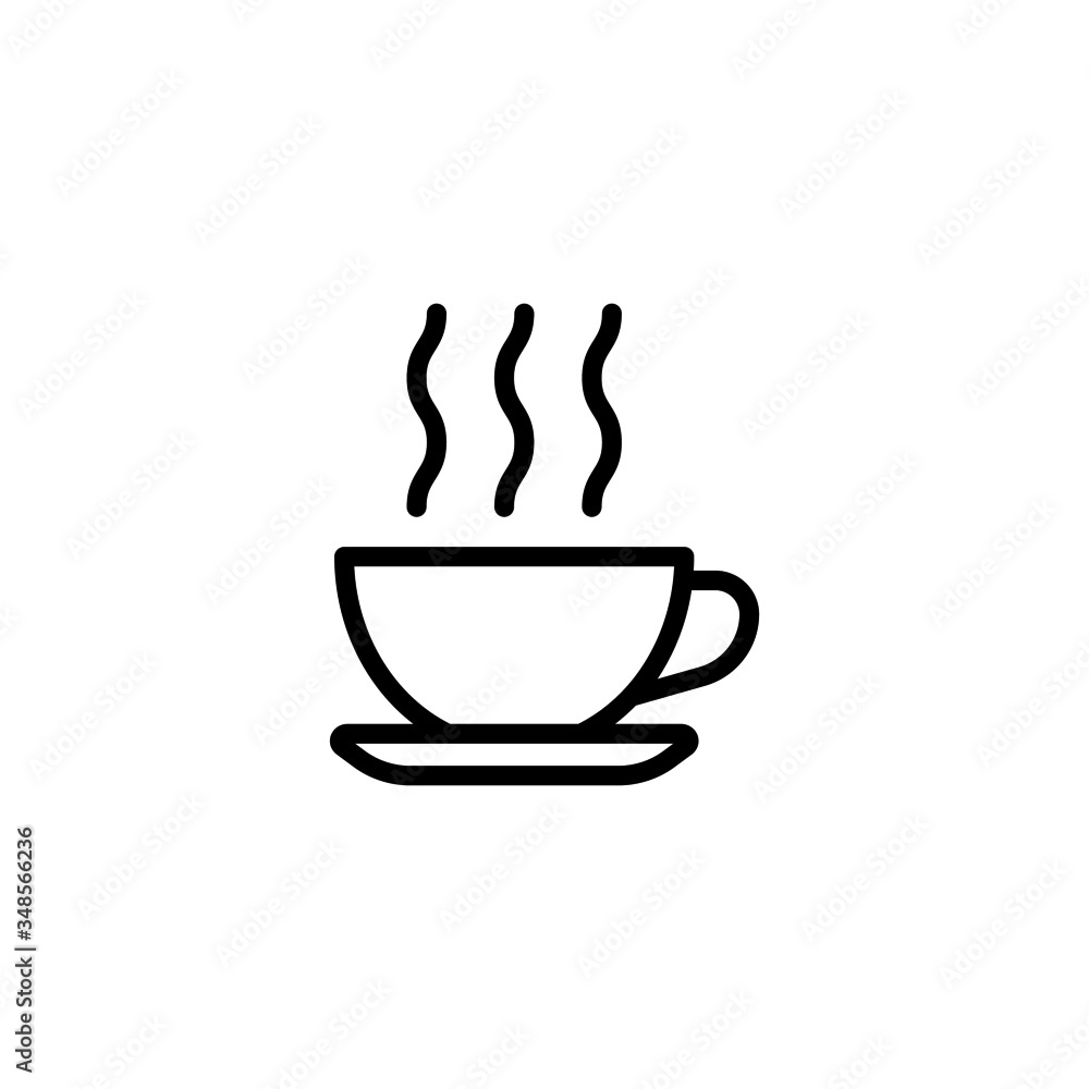Tea time vector icon in linear, outline icon isolated on white background Tea time vector icon in linear, outline icon isolated on white background