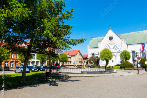 Obraz na płótnie Rynek plac miasto fontanna w salonie
