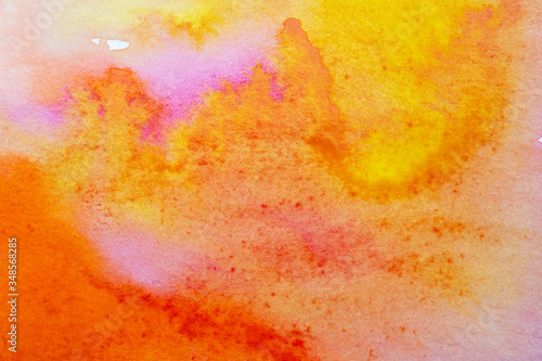 Abstract light red yellow watercolor background