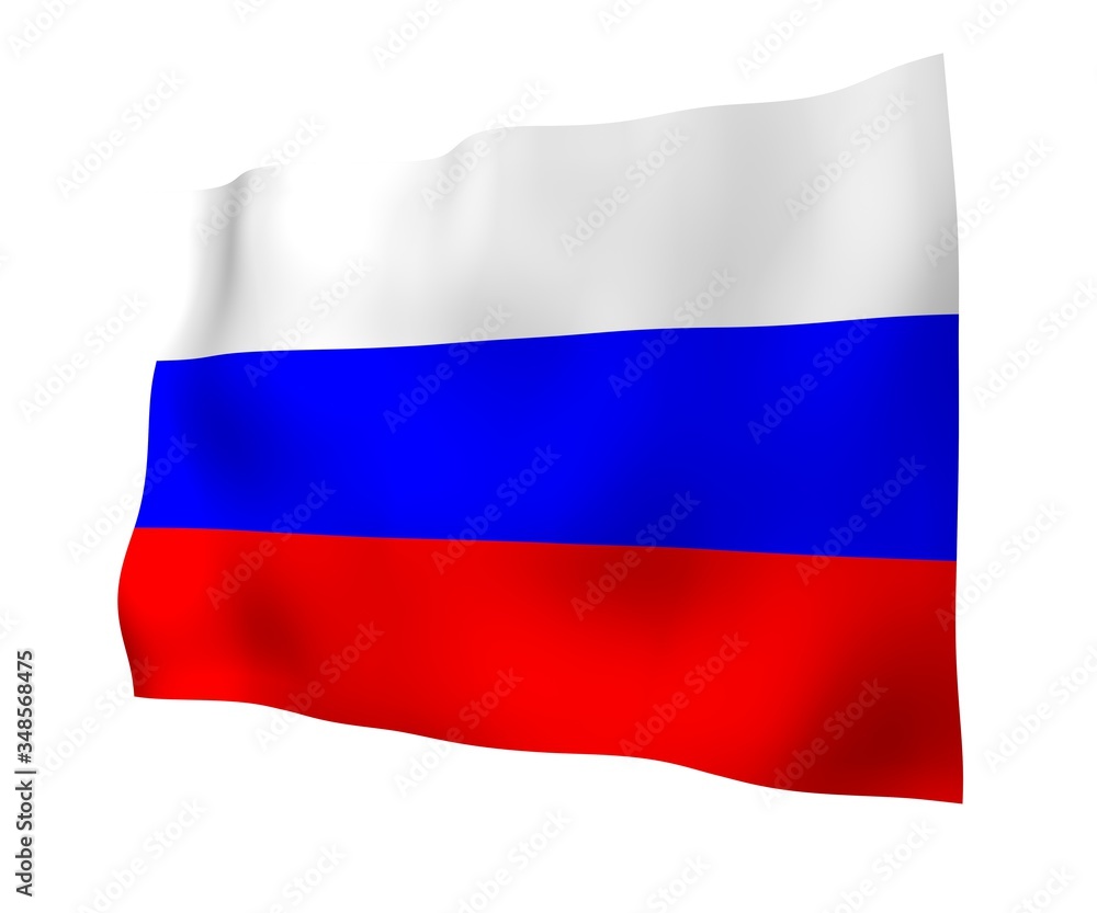 Waving flag of the Russian Federation. The National. State symbol of the Russia. 3D illustration Waving flag of the Russian Federation. The National. State symbol of the Russia. 3D illustration