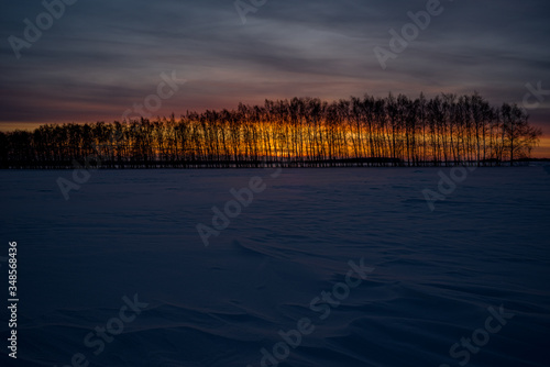 Winter. Sunset. Field. Snow. © littleboy72