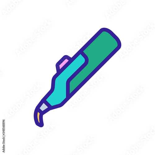 burning soldering iron with holder icon vector. burning soldering iron with holder sign. color symbol illustration