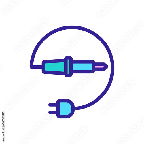soldering iron with cord icon vector. soldering iron with cord sign. color symbol illustration