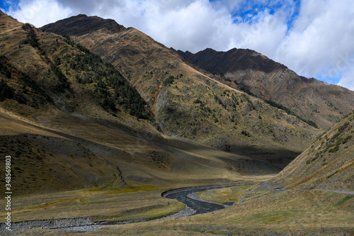 River crossing a mountain valley on the way between Parsma and Dartlo. photo