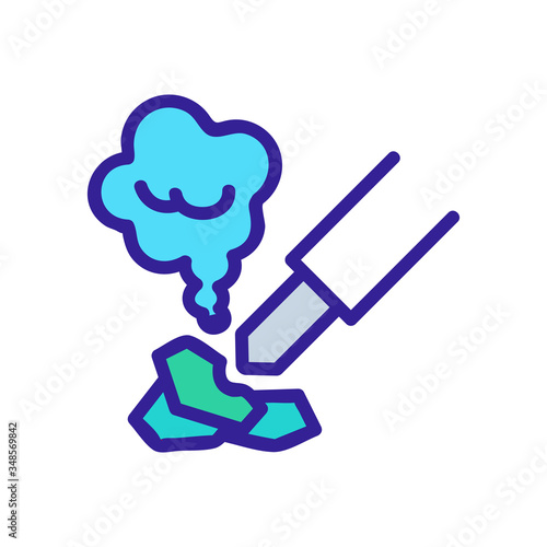 soldering iron in process icon vector. soldering iron in process sign. color symbol illustration