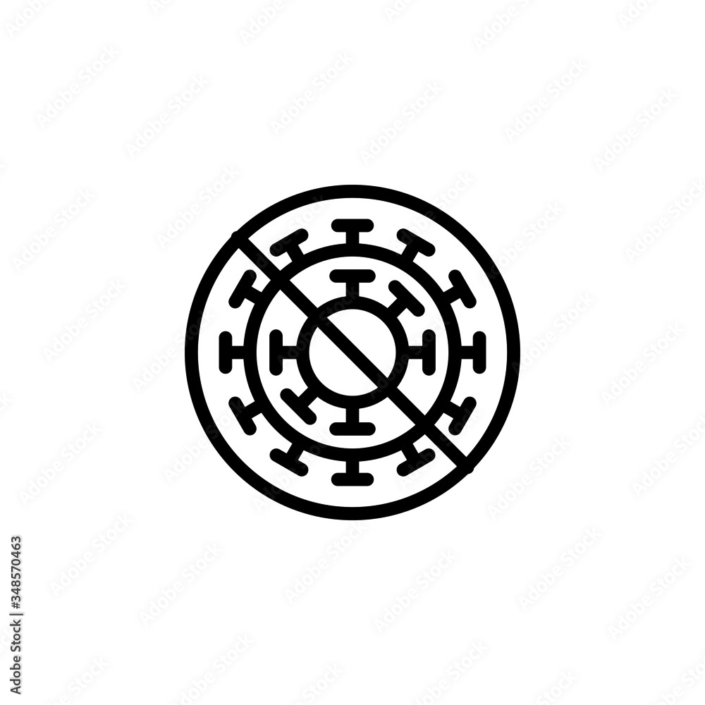 Stop corona virus icon in linear, outline icon isolated on white background Stop corona virus icon in linear, outline icon isolated on white background