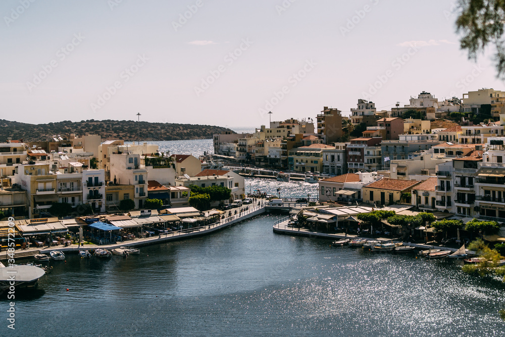 the old town of agios nikolaos crete greece