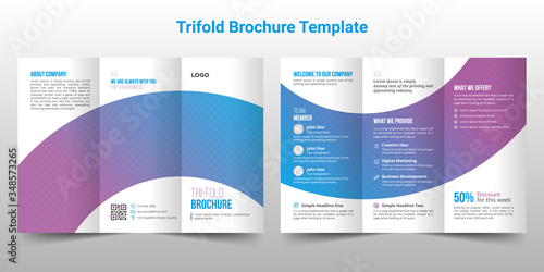 Creative Corporate & Business Trifold Flyer Brochure Template Design, abstract business Trifold brochure, vector brochure template design. Brochure design, cover, annual report, poster, Trifold flyer
