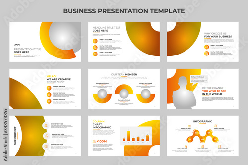 Modern business & corporate presentation slides with infographic template design 