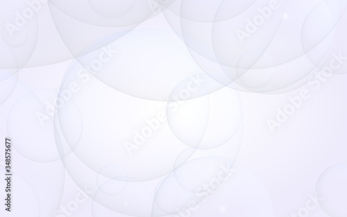 Abstract white background. Backdrop with light transparent bubbles. 3D illustration