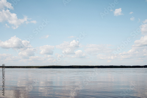 beautiful blue sky with white cloud