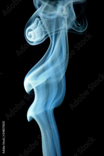 Fototapeta Naklejka Na Ścianę i Meble -  The smoke by paper burn on black background.