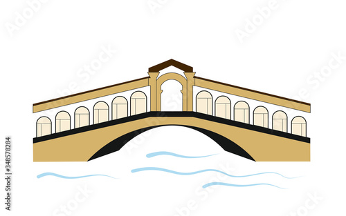 RIALTO BRIDGE IN VENICE ITALIAN HISTORICAL CITY