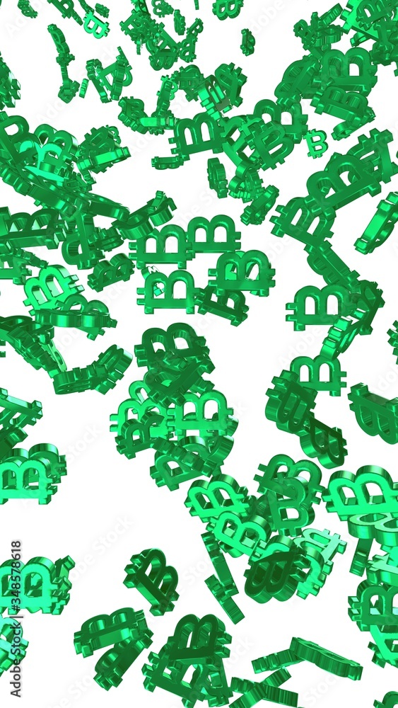 Digital currency symbol Bitcoin on a white background. Fall of bitcoin. crypto currency graph on virtual screen. Business, Finance and technology concept. 3D illustration Digital currency symbol Bitcoin on a white background. Fall of bitcoin. crypto currency graph on virtual screen. Business, Finance and technology concept. 3D illustration
