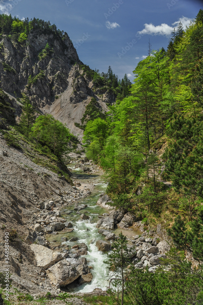 Waterfalls and Cascades in Oetscher National Park, Springtime