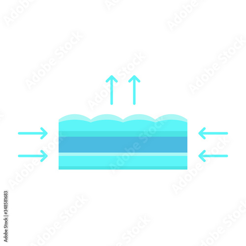 Breathable mattress vector icon symbol isolated on white background