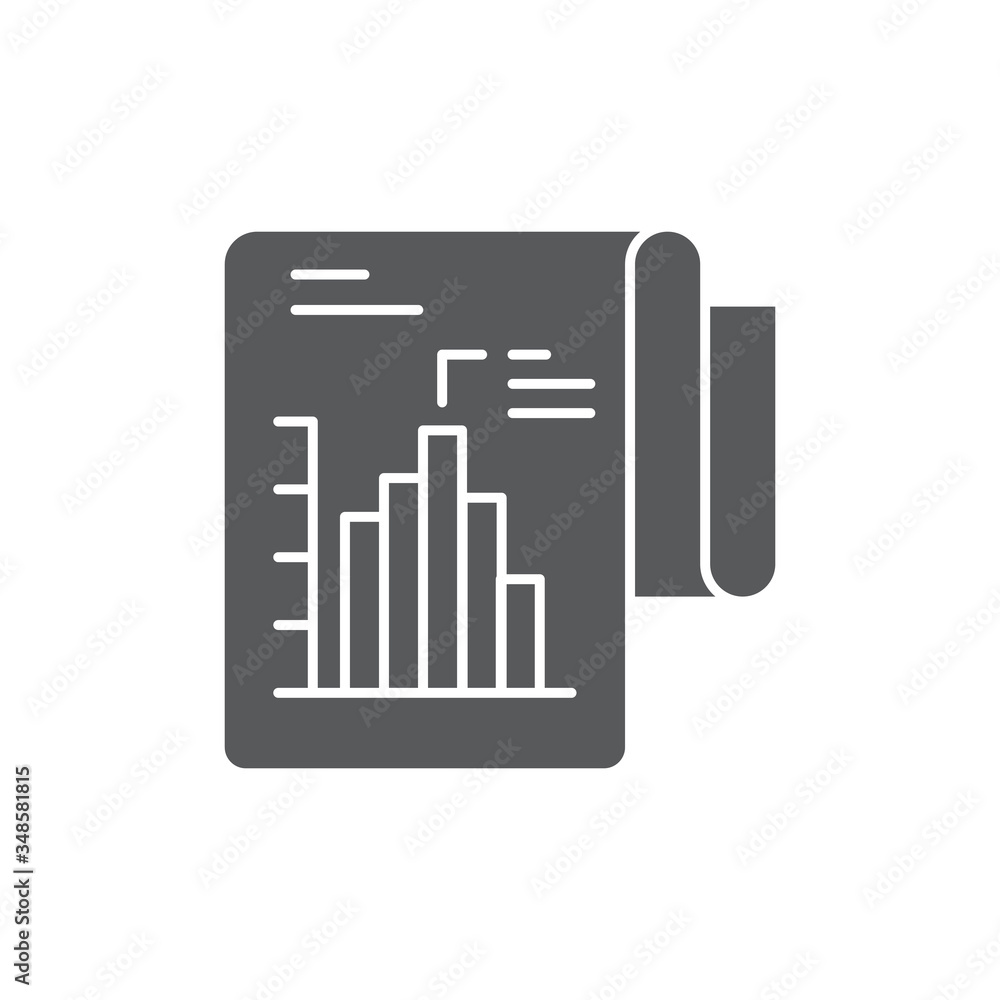 Business report symbol. Statistics And Analytic vector isolated on white background Business report symbol. Statistics And Analytic vector isolated on white background